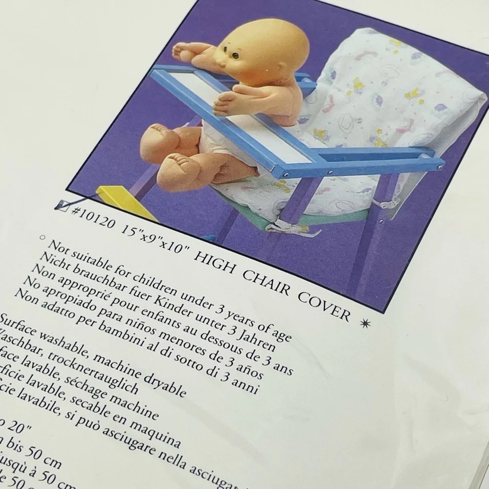 Vintage Cabbage Patch Kids High Chair Cover Doll Accessories Rare NIP 1990